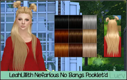 Mertiuza: LeahLillith`s Nefarious no bangs hair retextured for Sims 4