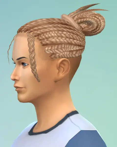 Birksches sims blog: Shaved Braids Pony for Sims 4