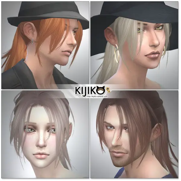 Kijiko Sims: Hototogisu hair retextured for Sims 4