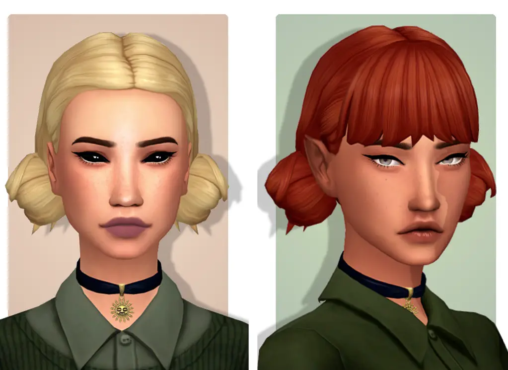 Tranquility Sims Low Double Buns Hair Recolored Sims 4 Hairs 2398