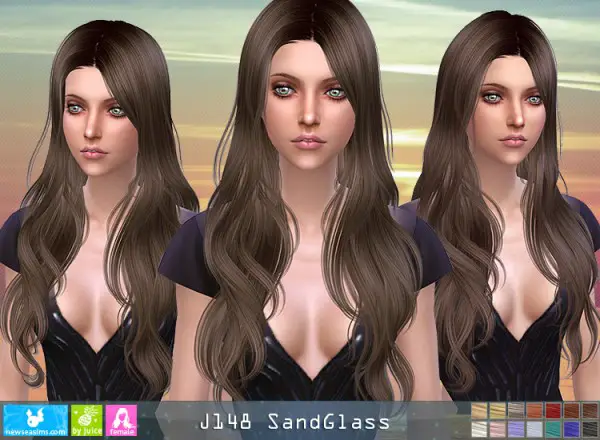 NewSea: J148 Sand Glass hair for Sims 4