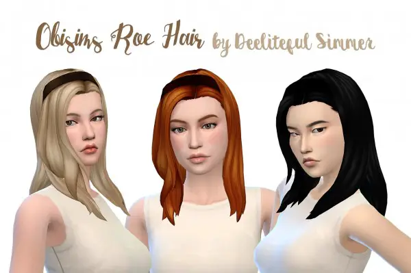 Deelitefulsimmer: Obi Sims Roe hair retextured for Sims 4