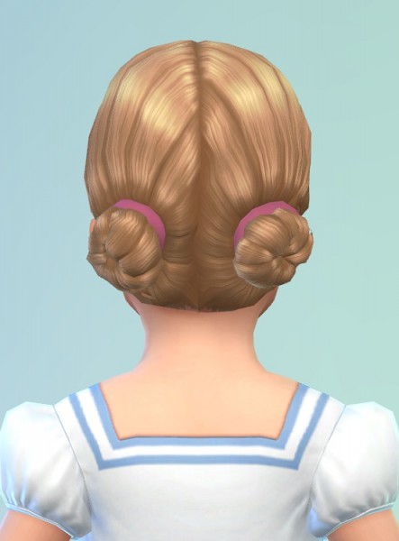 Birksches sims blog: Bun Twins hair for toddlers for Sims 4