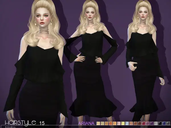 The Sims Resource: Ariana N15 hair by S Club for Sims 4