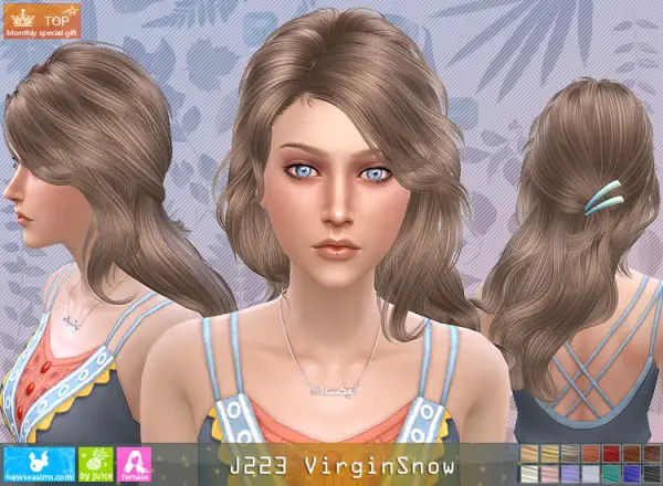 NewSea: J223 Virgin snow hair for Sims 4