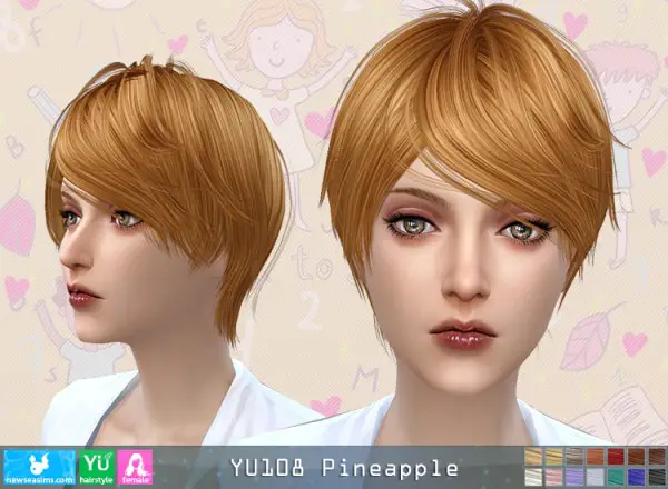 NewSea: YU 108 Pineapple hair for her for Sims 4