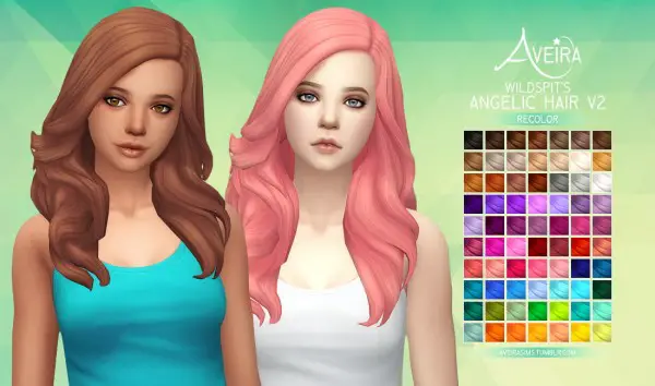 Aveira Sims 4: Wildspit’s Angelic Hair V2   Recolor for Sims 4