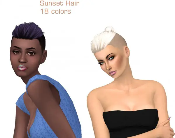 Sims Fun Stuff: Sunset Hair recolor for Sims 4