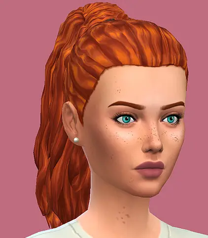 Choco Sims: Long Curl Ponytail hair retextured for Sims 4