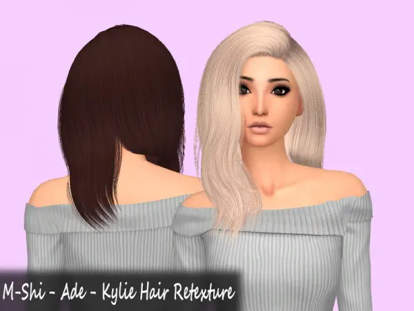 The Sims Resource: Ade Darma`s Kylie hair retextured by mikerashi for Sims 4