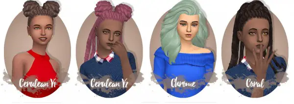 Miss Bunny Gummy: Chocolatemuffintop recolor dump   8 hairs recolored in 76 colors for Sims 4