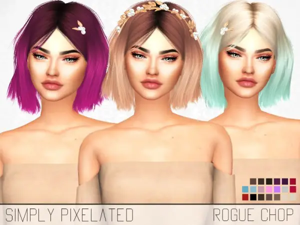 The Sims Resource: Leahlillith`s Rogue Alpha Edit hair retextured for Sims 4