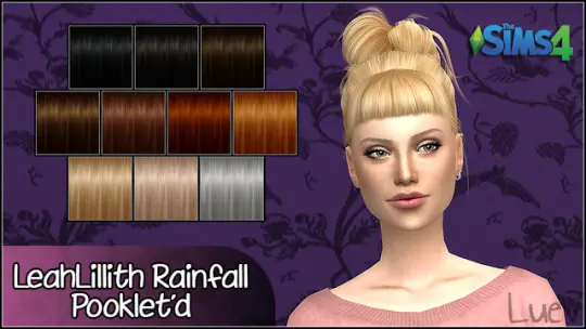 Mertiuza: LeahLillith`s Rainfall hair retextured for Sims 4