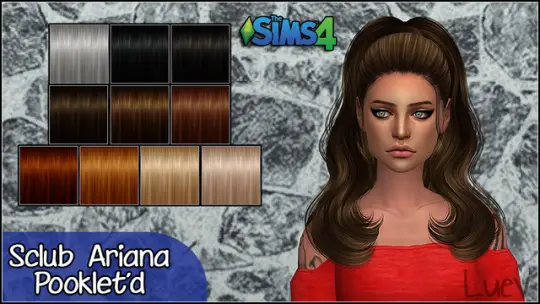 Mertiuza: Sclub`s Ariana hair retextured for Sims 4