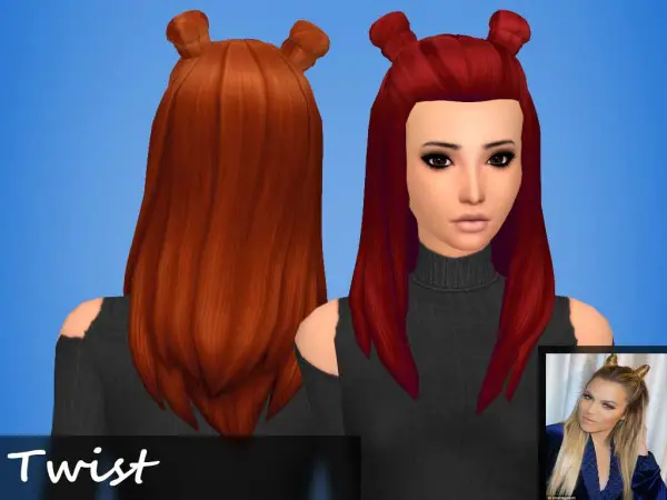 Mikerashi: Twist Hair for Sims 4