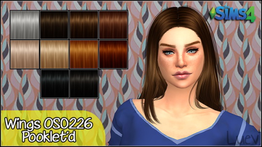 Mertiuza: Wings os0226fm hair retextured for Sims 4