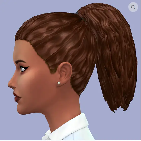 Choco Sims: Medium curly ponytail for Sims 4