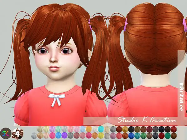Studio K Creation: Animate hair 78 Judy for toddlers for Sims 4