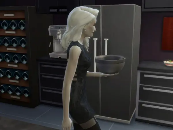 The Sims Resource: White Hair Recolor 10: Cool Kitchen Style by filo4000 for Sims 4
