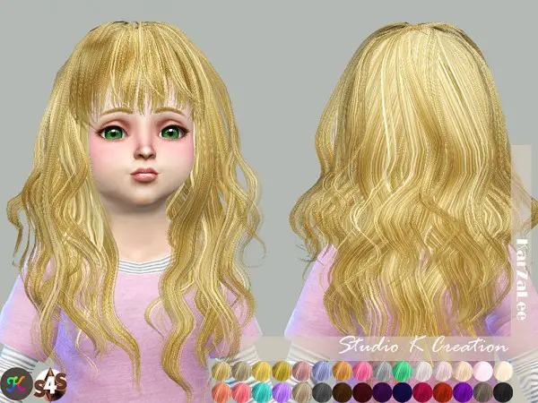 Studio K Creation: Animate hair 65   Rika   toddler version for Sims 4
