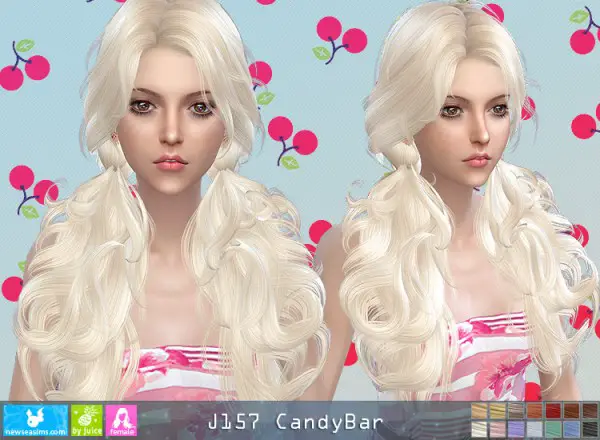 NewSea: J157 CandyBar hair for Sims 4