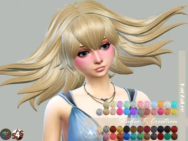 Studio K Creation: Animate hair 77   Ragyo   Normal version for Sims 4