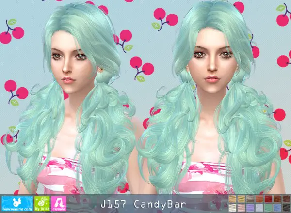 NewSea: J157 CandyBar hair for Sims 4