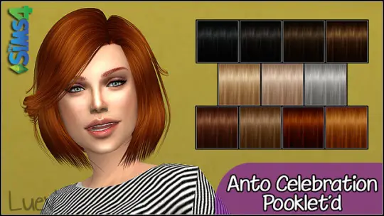 Mertiuza: Anto`s Celebration Hair retextured for Sims 4