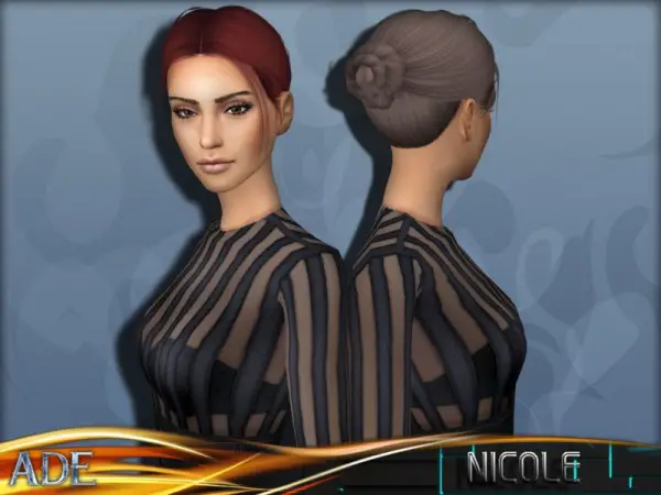 The Sims Resource: Nicole hair by Ade Darma for Sims 4