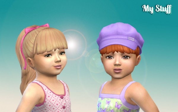 Mystufforigin: High Ponytail with Bangs for Toddlers for Sims 4