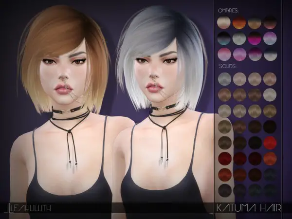 The Sims Resource: Katuma Hair by LeahLillith for Sims 4