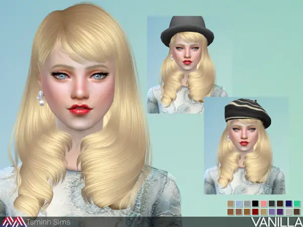 The Sims Resource: Vanilla Hair 28 by TsminhSims for Sims 4