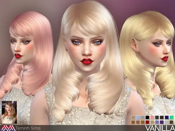 The Sims Resource: Vanilla Hair 28 by TsminhSims for Sims 4