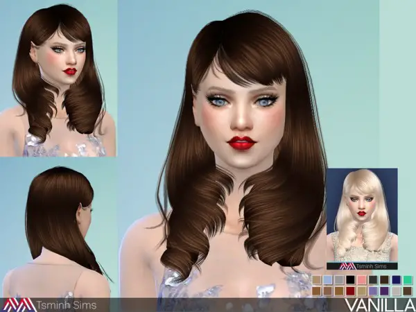 The Sims Resource: Vanilla Hair 28 by TsminhSims for Sims 4