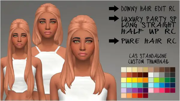 Simsworkshop: Downy LP Pure Hair recolor by Sympxls for Sims 4