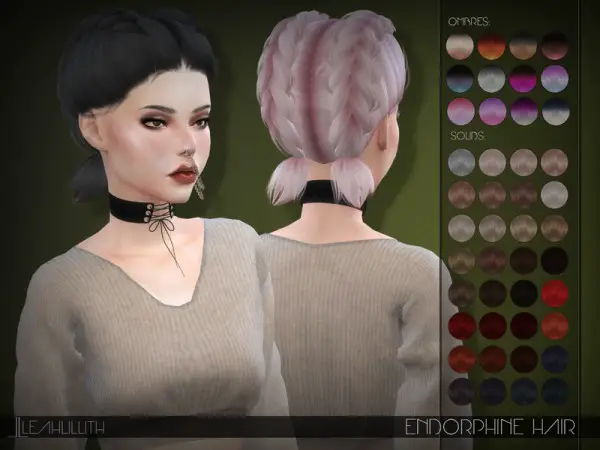 The Sims Resource: Endorphine Hair by LeahLillith for Sims 4