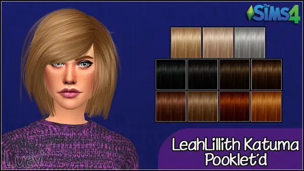 Mertiuza: LeahLillith`s Katuma hair retextured for Sims 4