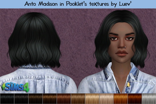 Mertiuza: Anto`s Madison hair retextured for Sims 4