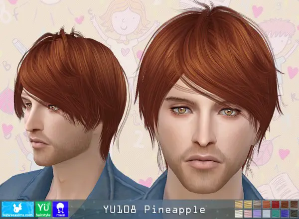 NewSea: YU 108 Pineapple hair for Sims 4