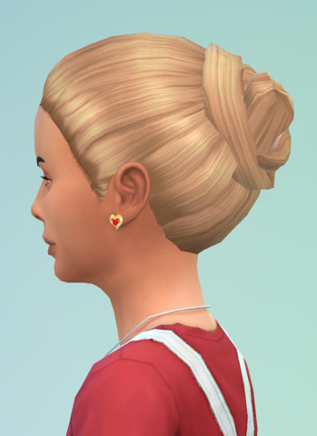 Birksches sims blog: Messy Knot hair for girls for Sims 4