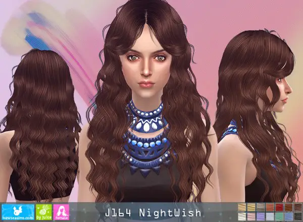 NewSea: J164 Nightwish hair for Sims 4