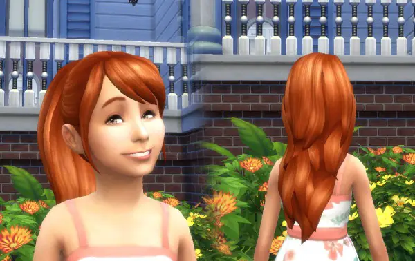 Mystufforigin: Confident Ponytail hair for girls for Sims 4