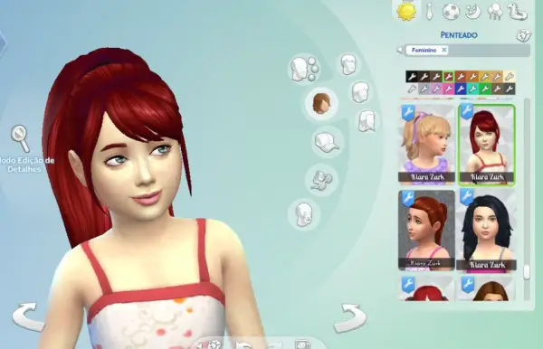 Mystufforigin: Confident Ponytail hair for girls for Sims 4