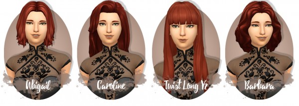 Miss Bunny Gummy: Kiara`s 8 Hairs recolored in 70 colors for Sims 4