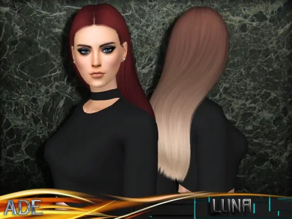 The Sims Resource: Luna hair by Ade Darma for Sims 4