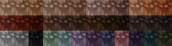 Miss Bunny Gummy: Kiara`s 8 Hairs recolored in 70 colors for Sims 4