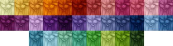 Miss Bunny Gummy: Kiara`s 8 Hairs recolored in 70 colors for Sims 4