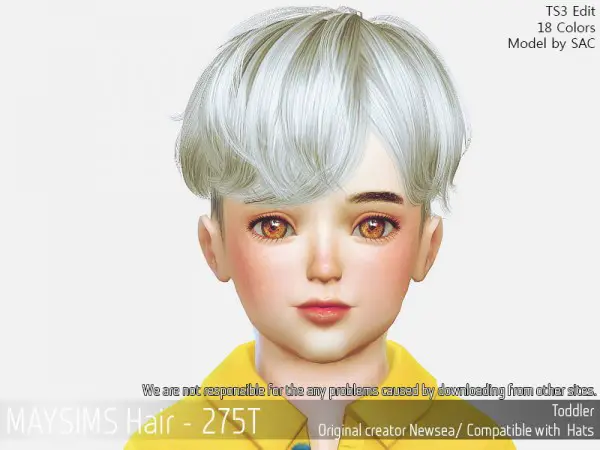 MAY Sims: May Hair 275T hair retextured for Sims 4