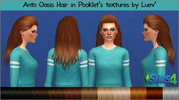 Mertiuza: Anto`s Oasis hair retextured for Sims 4
