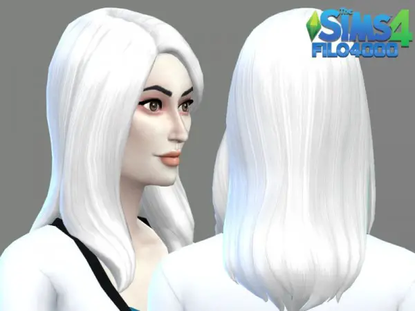 The Sims Resource: White Hair Recolor 19 by filo4000 for Sims 4